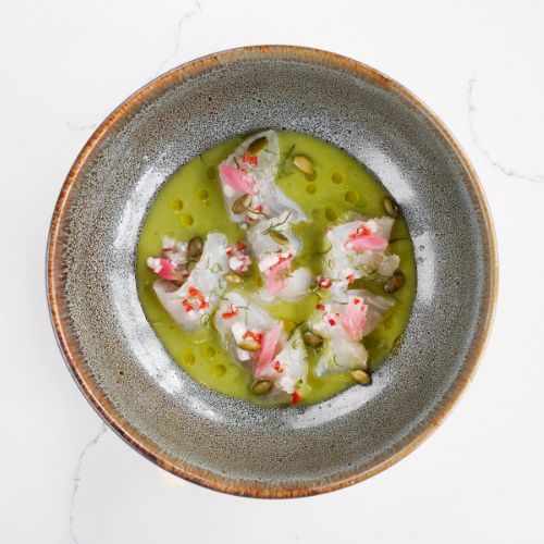 spring dinner menu | flounder crudo | eden in avondale chicago