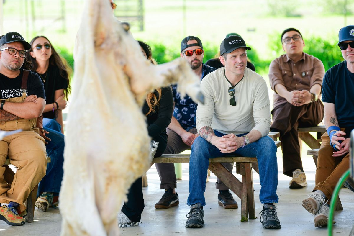 chef devon quinn watching a performance at james beard foundation